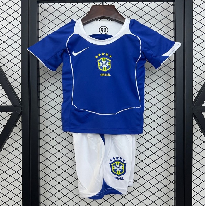 2004 Kids Brazil Away Size 16-28 Jersey