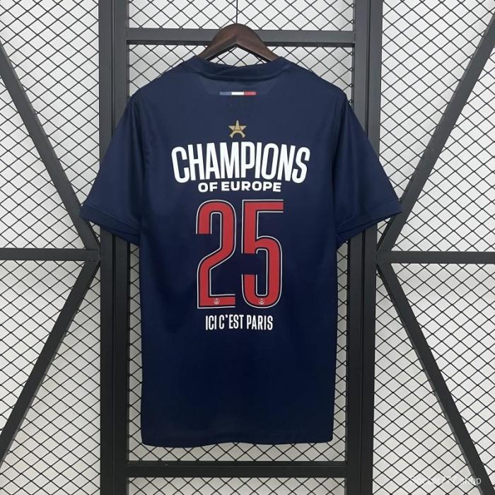 1 Star 24/25 PSG Home Jersey With 25 Champions Printing