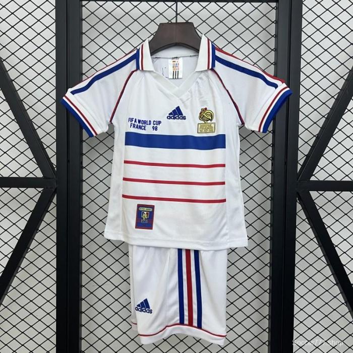 1998 Kids France Away Size 16-28 Jersey