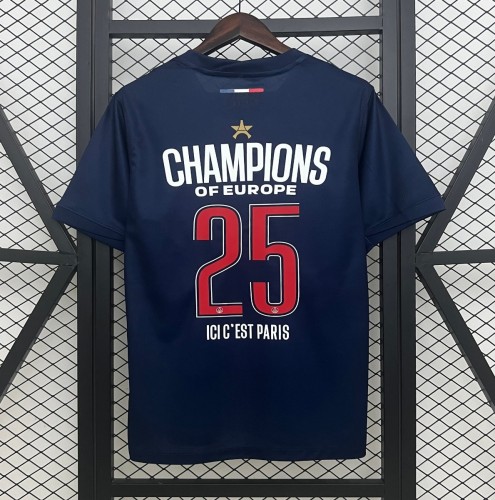 1 Star 24/25 PSG Home Jersey With 25 Champions Printing