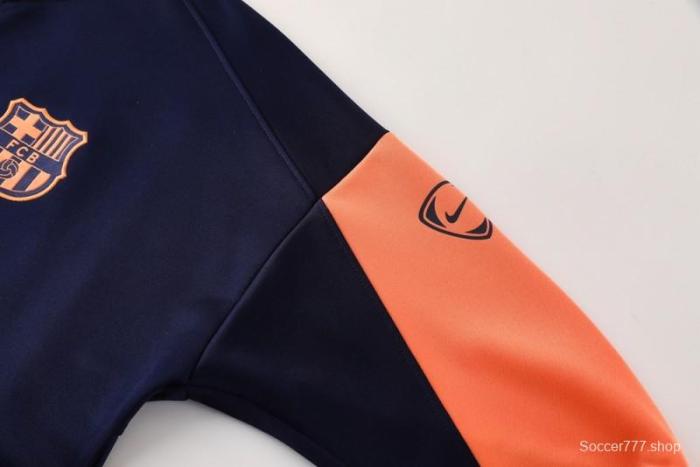 25/26 Barcelona Navy/Orange Full Zipper Jacket +Long Pants