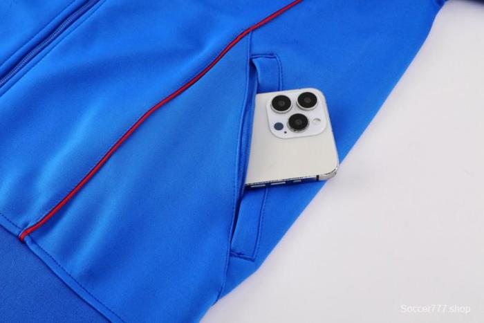 25/26 Manchester United Blue Full Zipper Jacket +Long Pants