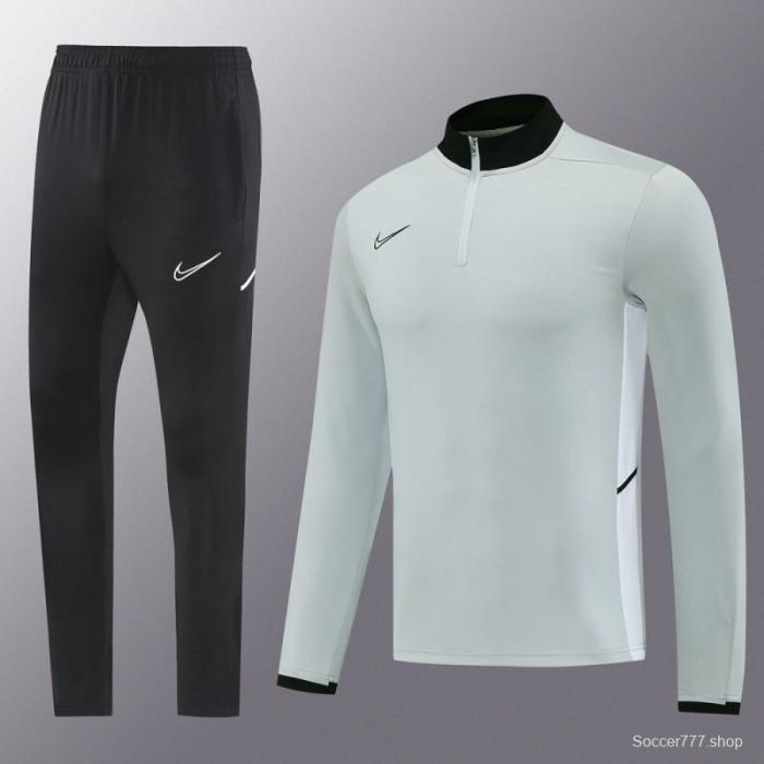 2025 Nike Grey Full Hoodie Zipper Jacket +Long Pants
