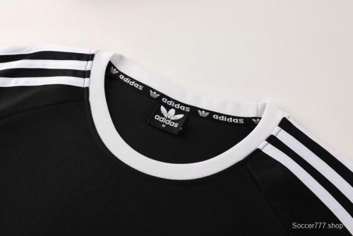 2025 Adidas Originals Long Sleeve T-Shirt Collection - Navy/White/Black with 3-Stripes