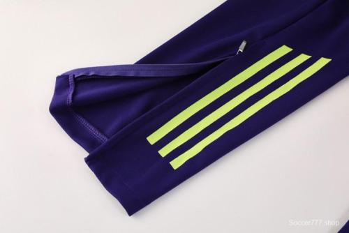 2025 Adidas Purple/Neon Green Half Zipper Jacket +Long Pants