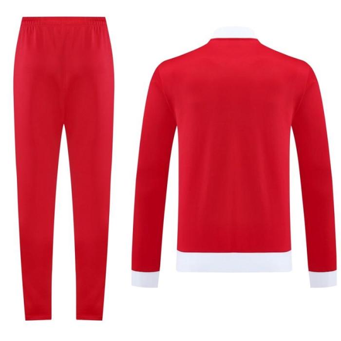 2025 Adidas Original Red Full Hoodie Zipper Jacket +Long Pants