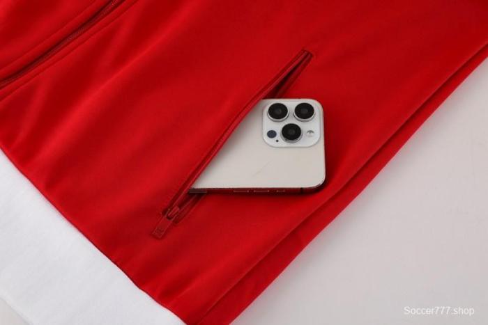 2025 Adidas Original Red Full Hoodie Zipper Jacket +Long Pants