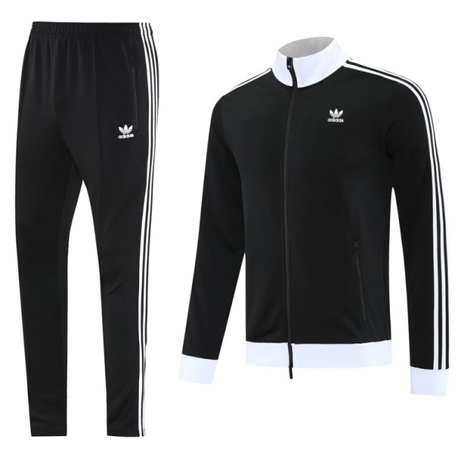 2025 Adidas Original Black Full Hoodie Zipper Jacket +Long Pants