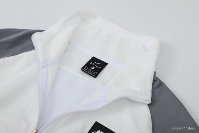 2025 NIKE WHITE/Grey Full Zipper Jacket +Long Pants