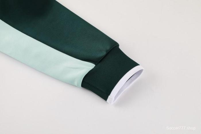 2025 Nike Green/White Full Hoodie Zipper Jacket +Long Pants