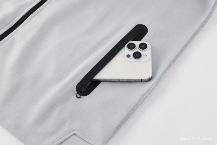 25/26 Barcelona Grey Full Zipper Hoodie Jacket +Long Pants