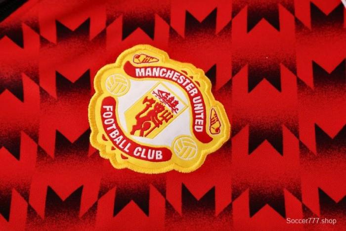 25/26 Manchester United Red/Black Full Zipper Jacket +Long Pants