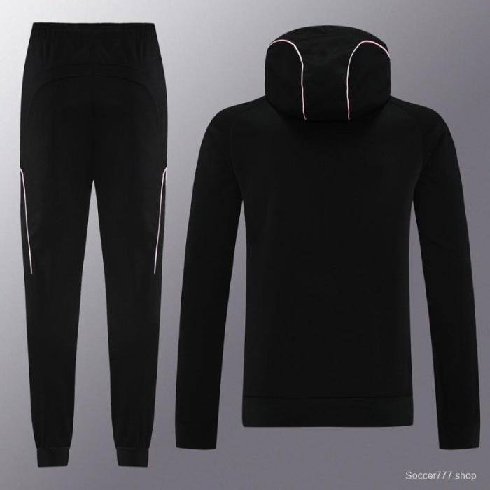 2025 Inter Miami Black Full Hoodie Zipper Jacket +Long Pants