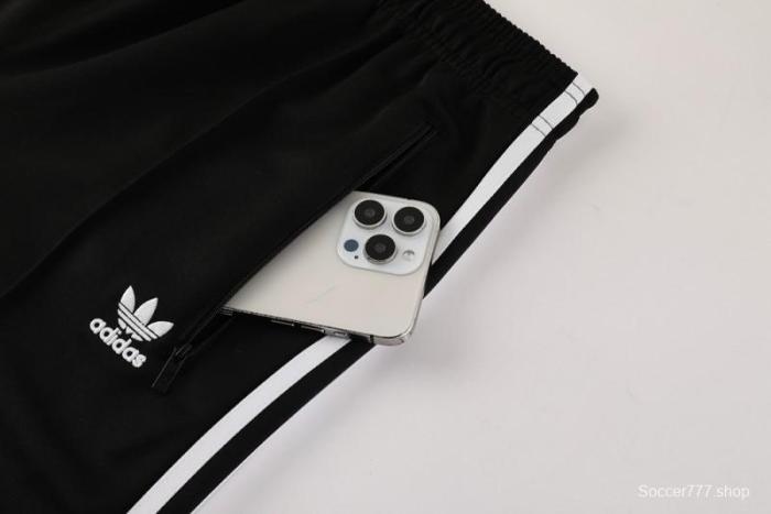 2025 Adidas Original Black Full Hoodie Zipper Jacket +Long Pants