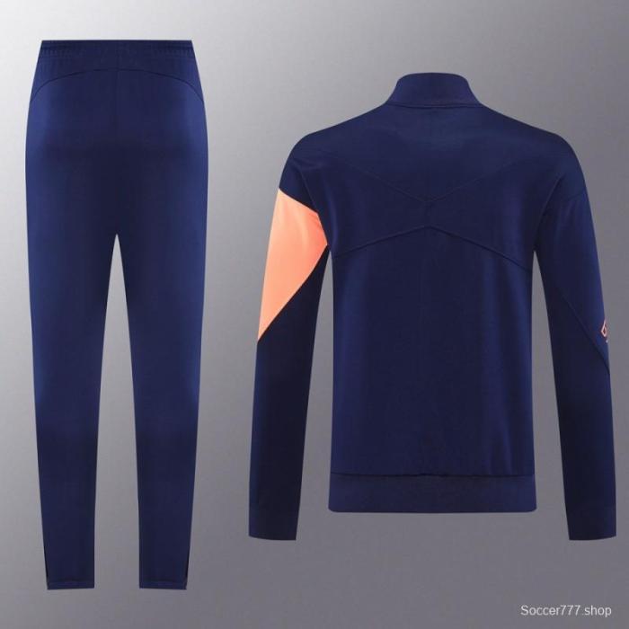 25/26 Barcelona Navy/Orange Full Zipper Jacket +Long Pants