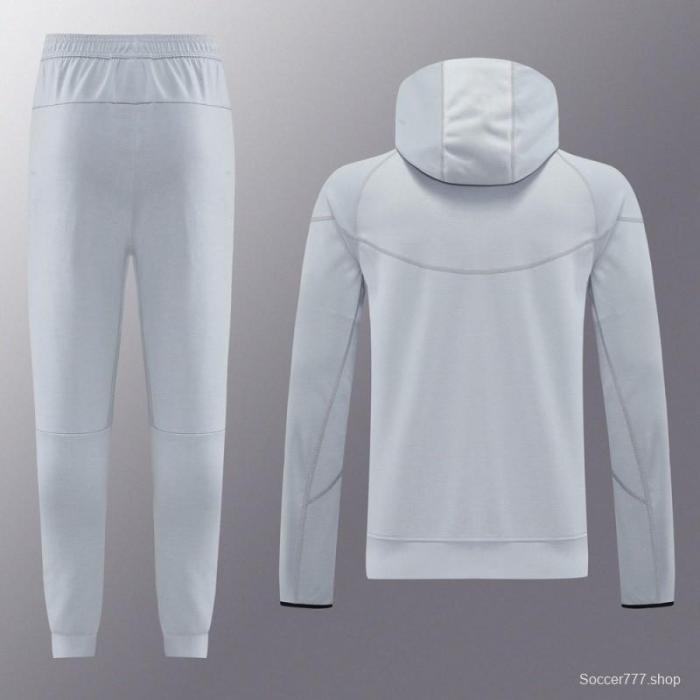 25/26 Barcelona Grey Full Zipper Hoodie Jacket +Long Pants
