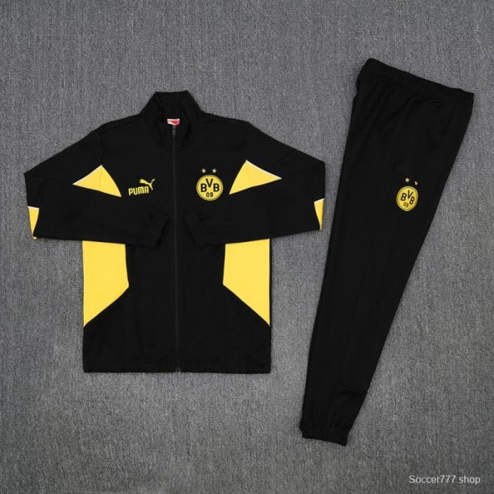 25/26 Borussia Dortmund Black/Yellow Full Zipper Jacket +Long Pants