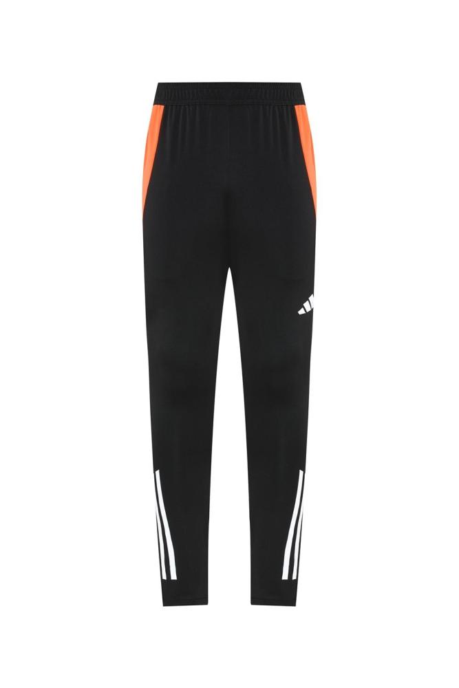 2025 Adidas Dark Grey & Black with Leopard Print Pattern and Orange Accents Half Zipper Jacket +Long Pants