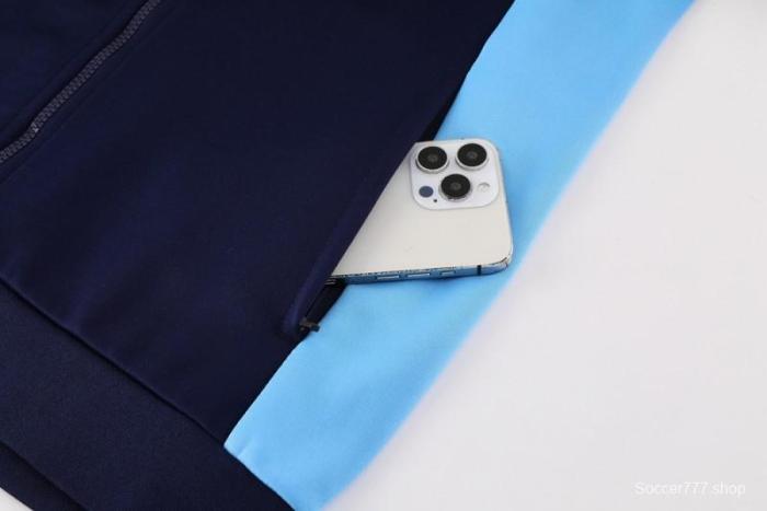 2025 NIKE Light Blue/Navy Full Zipper Jacket +Long Pants