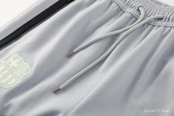 25/26 Barcelona Grey Full Zipper Hoodie Jacket +Long Pants