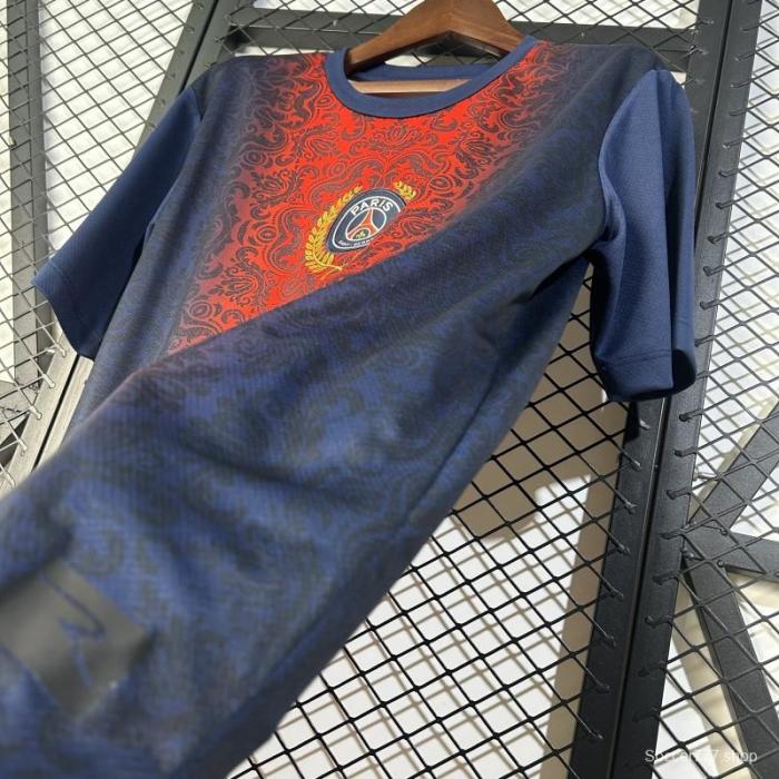 25/26 Paris Saint-Germain Navy with Red Ornate Pattern Jersey