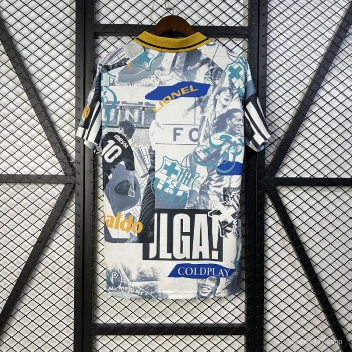 25/26 FC Barcelona White with Collage Art Jersey