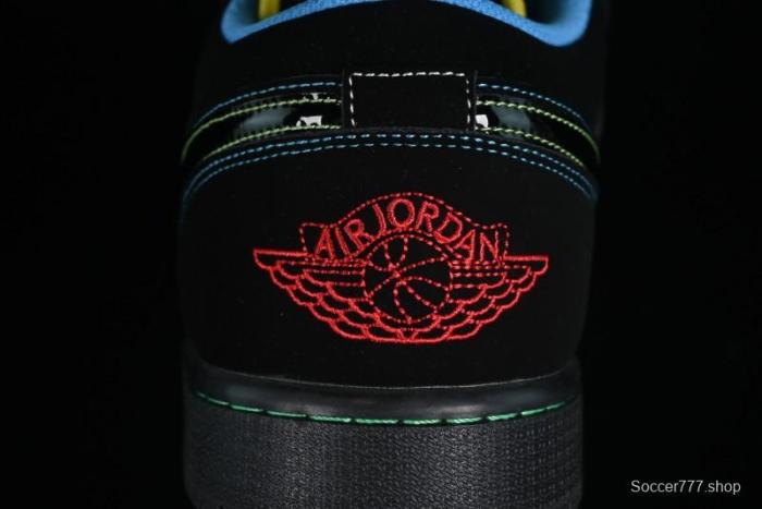 Nike Air Jordan 1 Low AJ1 Black Green Low Top Lifestyle Basketball Shoes - 338145-003