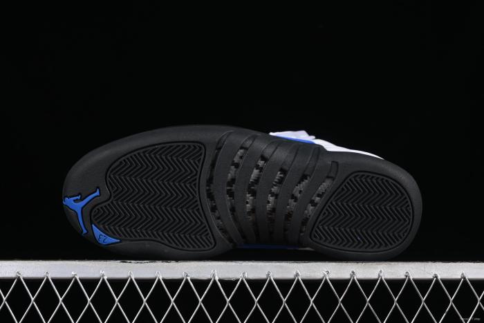 Nike Air Jordan 12 Retro Basketball Shoes in White Black Blue - CT8013-140