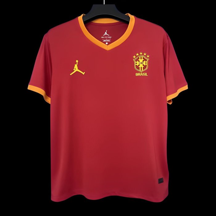 2025 Brazil Jordan Red Pre-Match Jersey