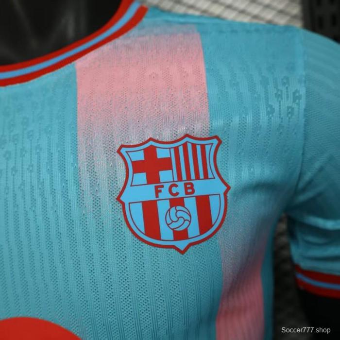 Player Version 25/26 Barcelona Sky Blue with Pink Gradient Stripe Jersey