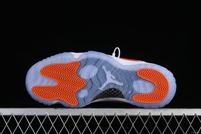 Nike Air Jordan 11 Retro Basketball Shoes with White Orange Design - 378037-002
