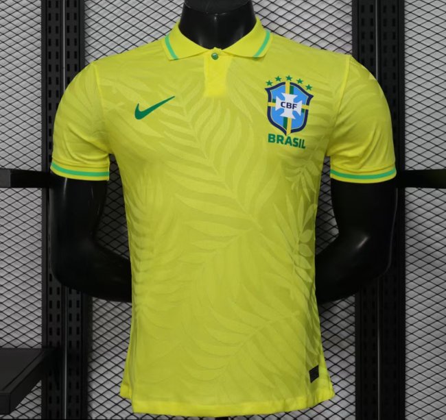 Player Version 2025 Brazil Home Yellow Classic Jersey