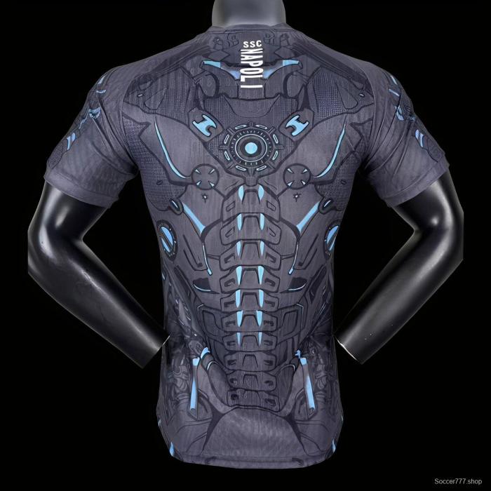 Player Version 25/26 Napoli EA7 Gray with Robotic Armor Pattern Jersey