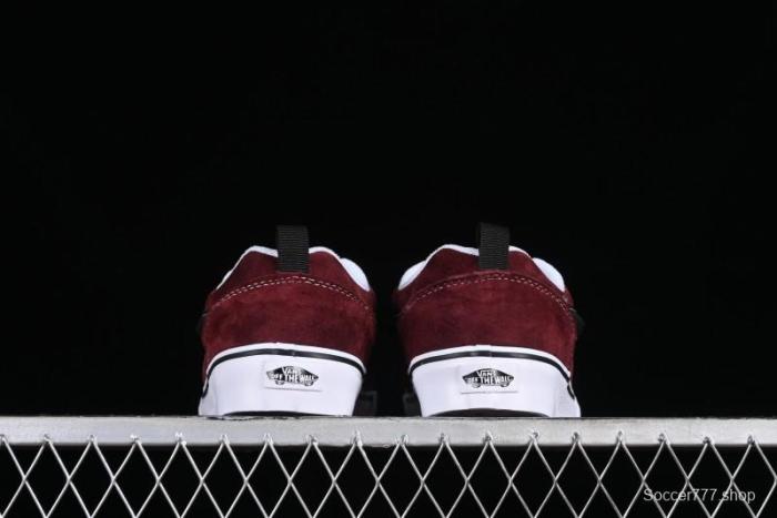 Vans Classics Knu Skool Chunky Tongue Retro Sneakers in Wine Red - VN0009QC02Y