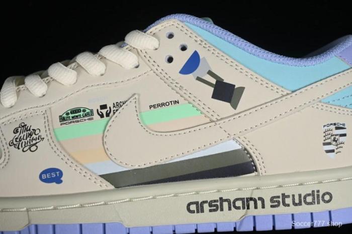 Nike SB Dunk Low Porsche Colorway Low-Top Casual Skateboarding Shoes - MU0232-363