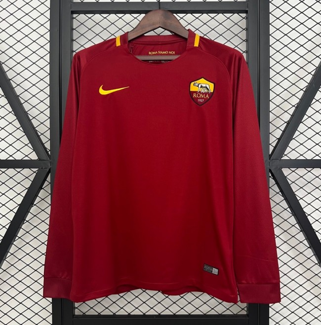 Retro 17/18 Roma Home Long Sleeve Jersey