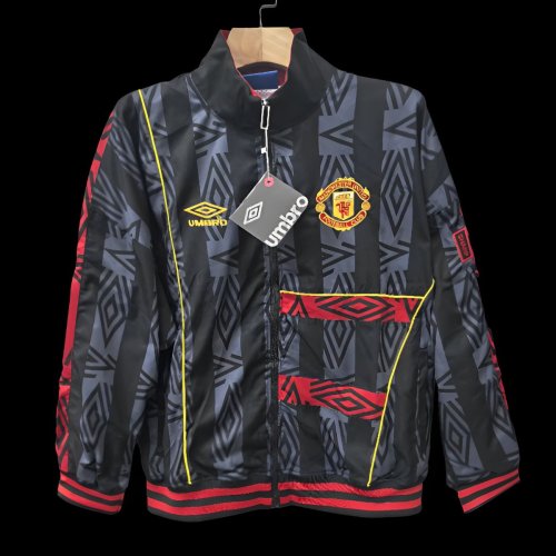 25/26 Manchester United Umbro Heavy Trench Black Coat