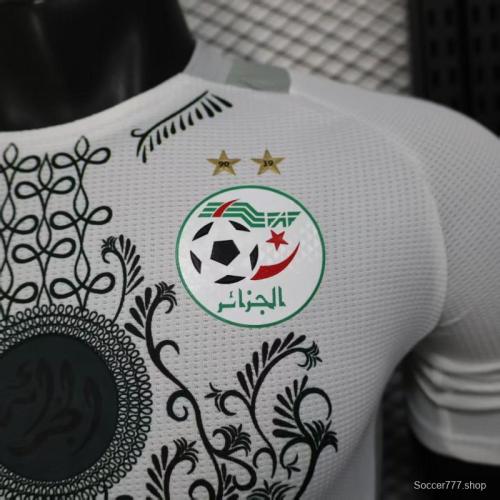 Player Version 2025 Algeria White with Traditional Pattern Jersey