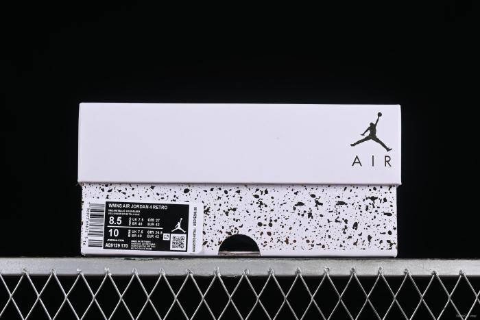 Nike Air Jordan 4 Retro Sneakers with Metallic Gold Accents - AQ9129-170