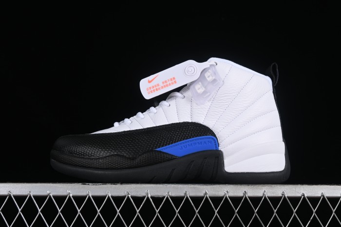 Nike Air Jordan 12 Retro Basketball Shoes in White Black Blue - CT8013-140