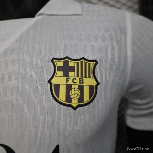 Player Version 25/26 FC Barcelona White Jersey With 304 Sponsor