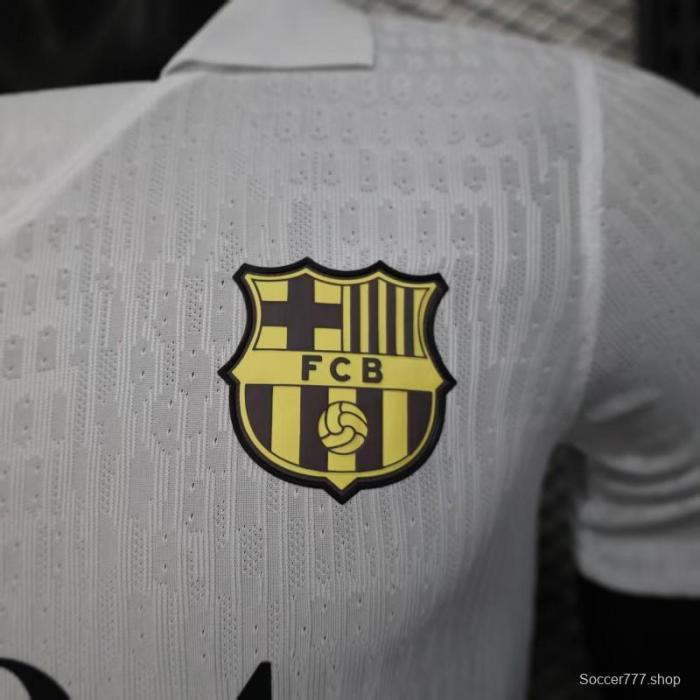 Player Version 25/26 FC Barcelona White Jersey With 304 Sponsor