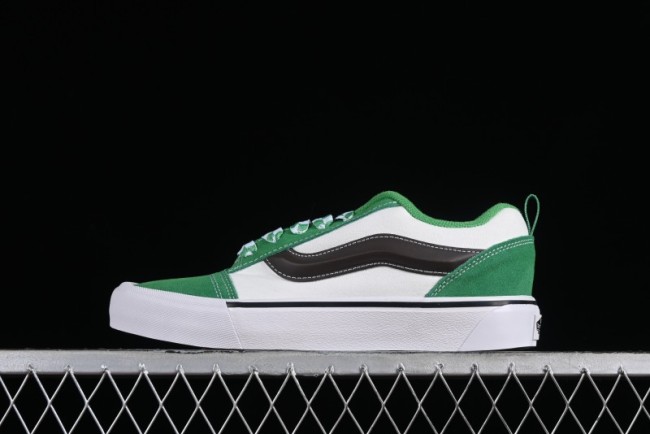 Vans Classics Knu Skool White Green Chunky Tongue Retro Sneakers - VN0009QCV0N
