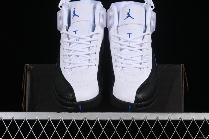 Nike Air Jordan 12 Retro Basketball Shoes in White Black Blue - CT8013-140