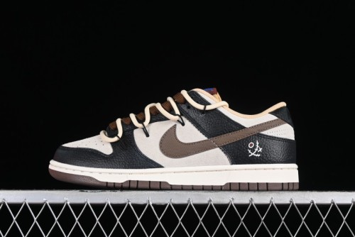 Nike Dunk Low  Mars Stone  Witch Puppet Themed SB Lace-Up Low-Top Casual Sneakers in Black/Mocha Brown - DR9704-200