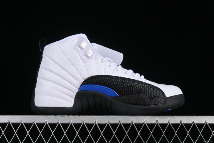 Nike Air Jordan 12 Retro Basketball Shoes in White Black Blue - CT8013-140