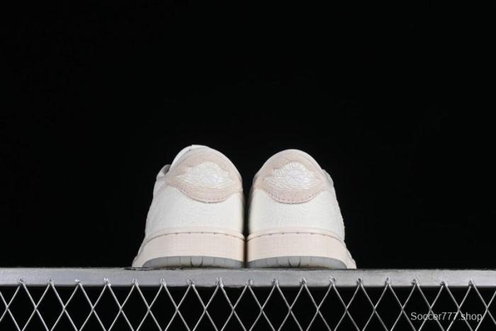 Nike CP3 x Air Jordan 1 Low AJ1 Floral Embossed White Casual Sneakers - FZ0455-200