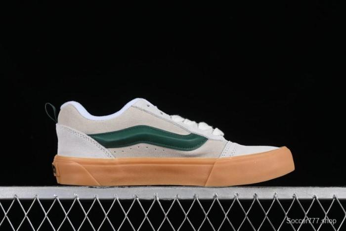 Vans Knu-Skool VR3 Lx Low-Top Retro Sneakers in Grey Green with Gum Sole - VN000CS0DWM