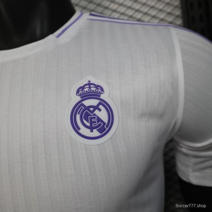 Player Version 25/26 Real Madrid White with Purple Trim Jersey