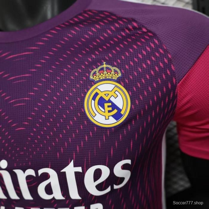 Player Version 25/26 Real Madrid Purple Pink with Geometric Wave Pattern Jersey